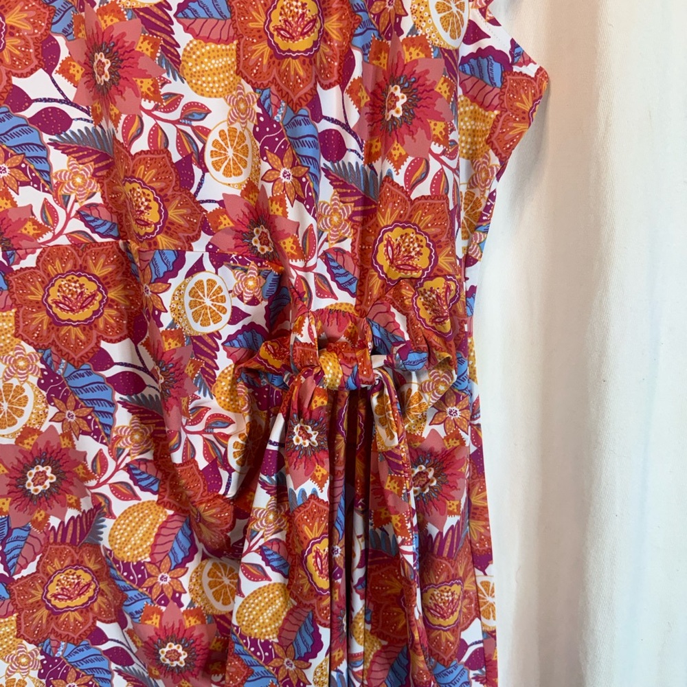 Talbots Citrus Floral Knit Midi Dress - Picture 3 of 9